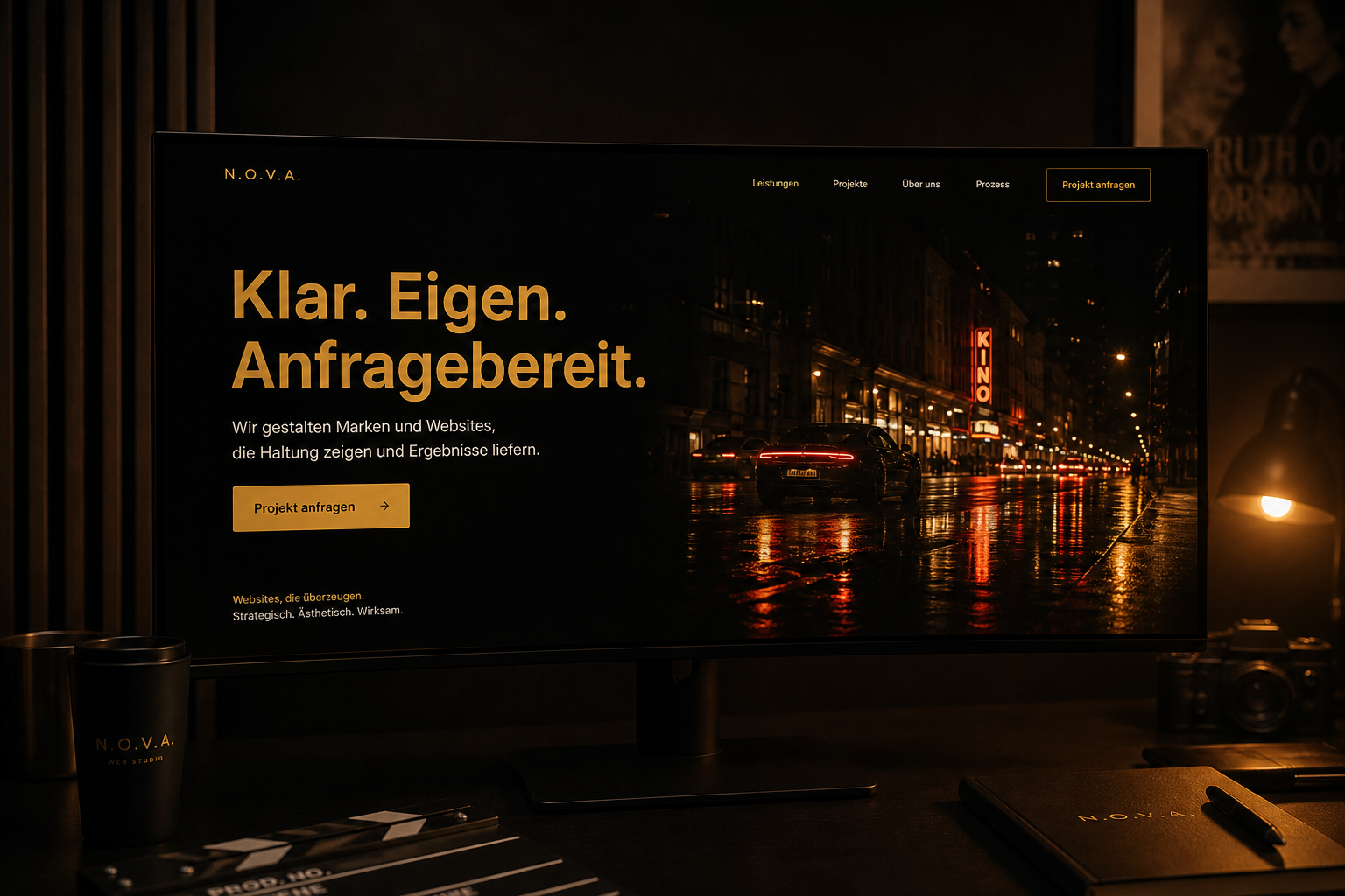 N.O.V.A Webdesign am Monitor